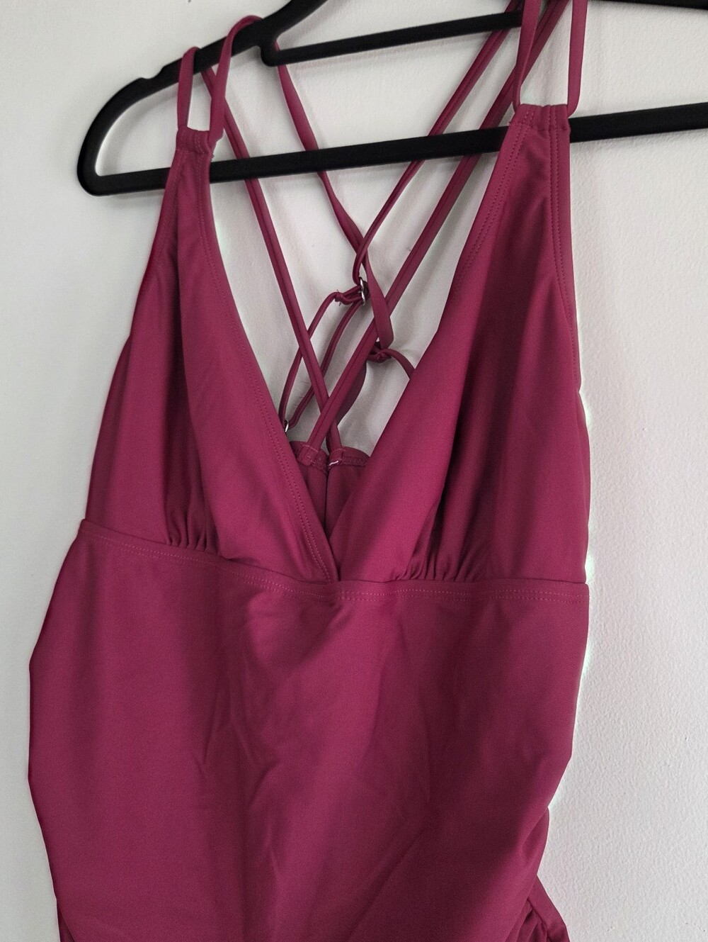 Cranberry One Piece Swim Bathing Suit XL Adjustable Straps Like New - Picture 2 of 6